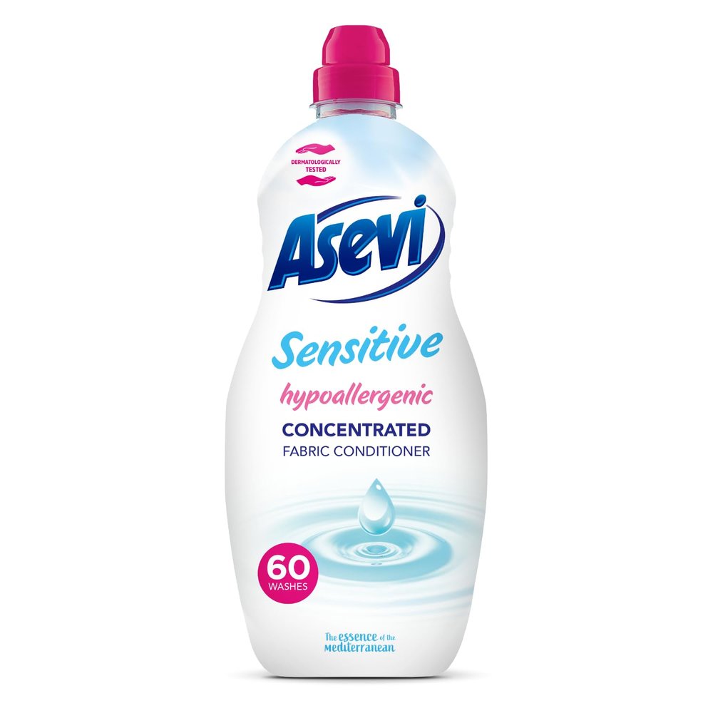 Asevi Fabric Conditioner, Laundry Conditioner, Liquid Fabric Conditioner, 1.38L, 60 Washes, Sensitive
