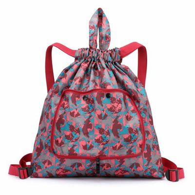 URFEDA 2022 New Fold-able Large Capacity Travel Backpack Pack able Drawstring Backpack Lightweight Pack able Backpack for Women Red Map