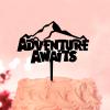 Adventure Awaits Graduation Themed Cake Toppers Acrylic Black For Congrats Graduation Party Favors Cake Toppers Graduation Cap Grad Gifts For Son/Daughter For Weddings Racing Travel Retirement view 1