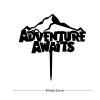 Adventure Awaits Graduation Themed Cake Toppers Acrylic Black For Congrats Graduation Party Favors Cake Toppers Graduation Cap Grad Gifts For Son/Daughter For Weddings Racing Travel Retirement view 2