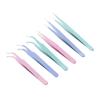 ARFUKA Tweezers Eyelash Extension Tweezers Set Stainless Steel Straight and Curved Tip Tweezers for Nail Art Sticker, Eyelash Extensions, Craft, Jewelry Pack of 6 view 1