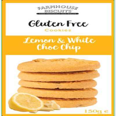 FARMHOUSE Gluten Free Lemon & White Chocolate Chip Cookies 2.2kg, 12 Count