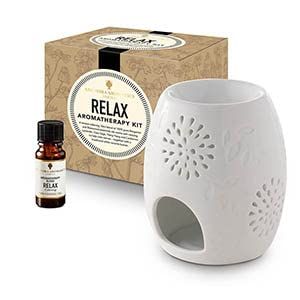 Amphora Aromatics Relax Aromatherapy Kit - with Style 2 traditional burner.