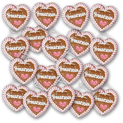 20 Gingerbread Hearts with "Princess" Labels 10 cm Large / 40 g Fresh Oktoberfest Gingerbread Hearts from Munich Gingerbread Hearts Buy Cheap | Pastry Shop Sugar Hunt (Pack of 20)