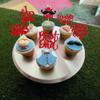 24 Pack Happy Father's Day Cupcake Toppers with Moustache Red Glitter World's Best Dad Cake Toppers No 1 Dad Cupcake Picks for Happy Father's Day Theme Party Cake Decorations Supplies view 4