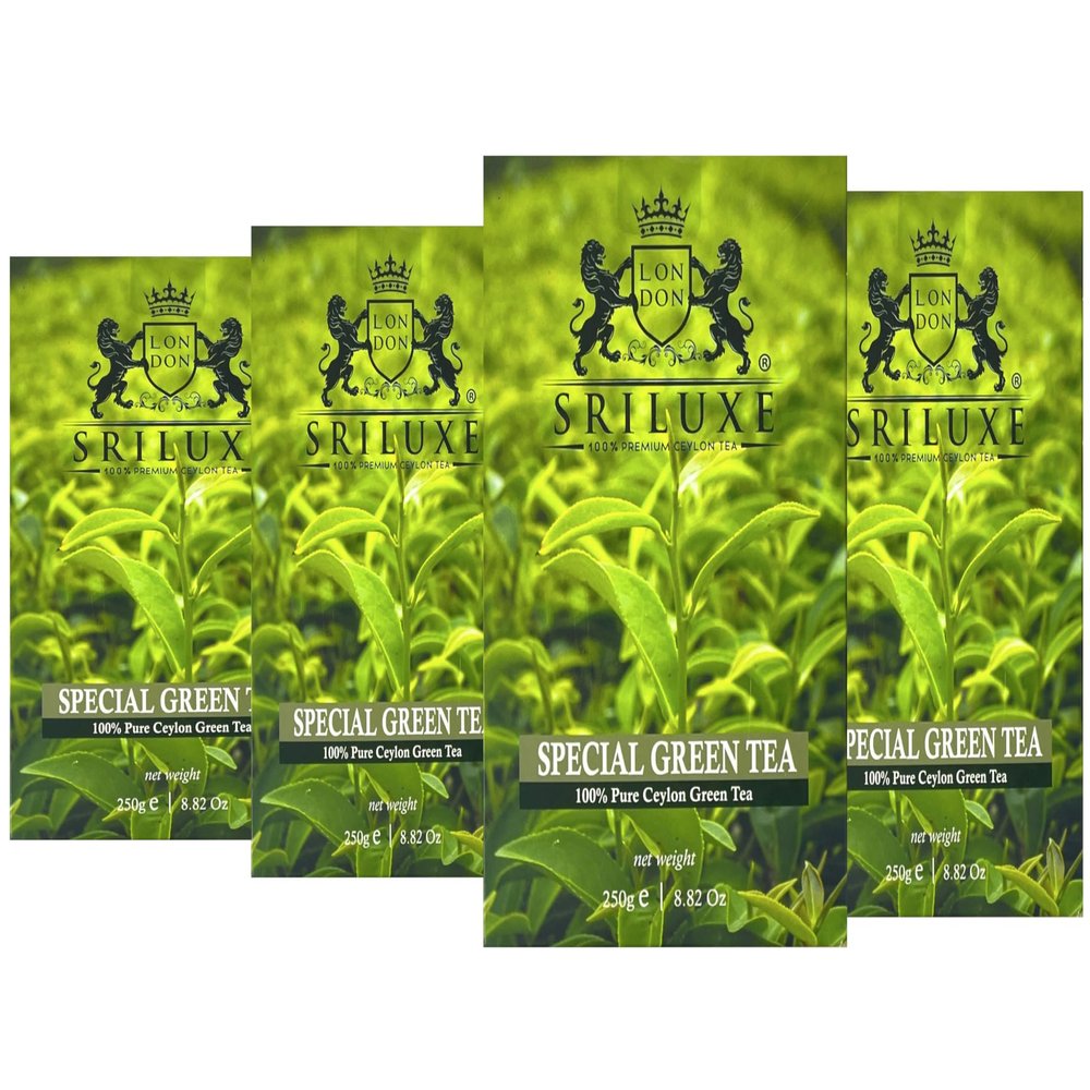 SRILUXE - Special Green Tea Loose Leaf Premium Quality | 100% Natural & Pure | High in Antioxidan | (Multi pack of 4 x 250g)
