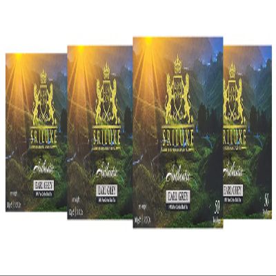SRILUXE - Premium Quality Ceylon Earl Grey Tea Bags | Finest Black Tea Bags | Aromatic & Delicious | Fresh Harvest 100% Natural | Great For Gift | (Earl Grey Teabags, Multi Pack of 4 x 50 Teabags)
