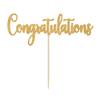 Gold Glitter Congratulations Cake Topper - Congrats Cake Topper - Graduation, Wedding, Retirement, Birthday, Anniversary, Celebration Party Decorations view 1