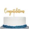 Gold Glitter Congratulations Cake Topper - Congrats Cake Topper - Graduation, Wedding, Retirement, Birthday, Anniversary, Celebration Party Decorations view 2