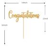 Gold Glitter Congratulations Cake Topper - Congrats Cake Topper - Graduation, Wedding, Retirement, Birthday, Anniversary, Celebration Party Decorations view 3
