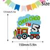 5th Birthday Cake Topper, Choo Choo I'm 5 train Theme Kids Birthday Glitter Party Decoration Supplies view 2