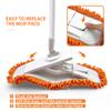 JEHONN Microfiber Floor Mops, Flat Dust Mop for Laminate Hard Wood Floor Vinyl Tile Wall, Wet Dry Mop for Kitchen Bathroom with Scouring Pad view 2