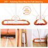 JEHONN Microfiber Floor Mops, Flat Dust Mop for Laminate Hard Wood Floor Vinyl Tile Wall, Wet Dry Mop for Kitchen Bathroom with Scouring Pad view 3