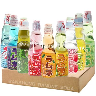 Hatakosen Ramune Soda (8 Bottles Gift Set) 200mL, by WaNaHong (Pineapple, 8 Bottles)