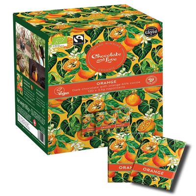 Chocolate and Love Dispenser Box - Dark Chocolate - Napolitains (120, Orange)