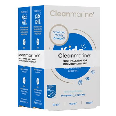 Cleanmarine for Kids Packed with A Potent Form of Omega 3 - Small But Powerful Fish Oil Capsules, 200mg Per Capsule 60/120 Servings 120 Capsules