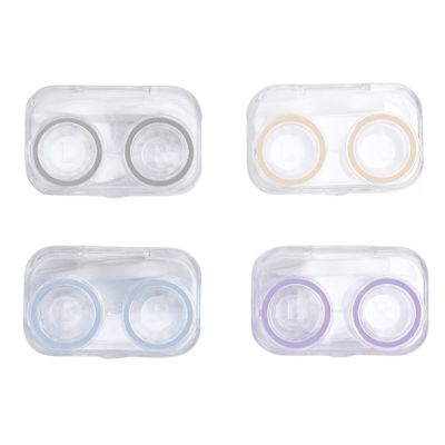 4 PCS Contact Lens Cases, Purple,Grey,Yellow,Blue, Basic