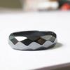 RICHRAIN 10PCS Hematite Rings/Crystals Rings/Women Mens Black Band for Gifts (Faceted) view 2