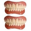 XZLZMD Silica Gel Dentures Temporary Upper and Lower Prosthesis Teeth Instant Perfect Smile Veneer Temporary Dental Prosthesis Teeth Cosmetic Dental Veneers for Men Women One Size,2pair view 1