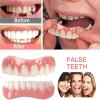 XZLZMD Silicone Instant Veneer Upper & Lower Dentures Cosmetic Natural Shade Prosthesis Teeth Smile Comfortable Removable Dental Prosthesis, 2 Pair view 4