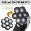7 Heads Electric Shaver Blades, Floating Washable Blade Electric Razor Shaver Head Replacement for Men(Black Silver) view 4