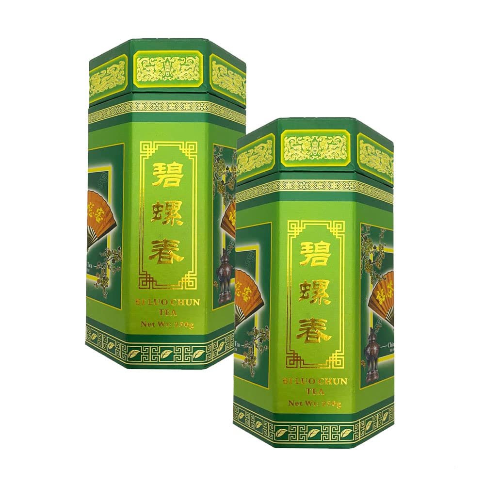 Chinese Loose Tea Leaves (Oolong, Jasmine, Premium Green Tea, Tie Guanyin, Puer) (250g x2 Tins) (Premium Green Tea )