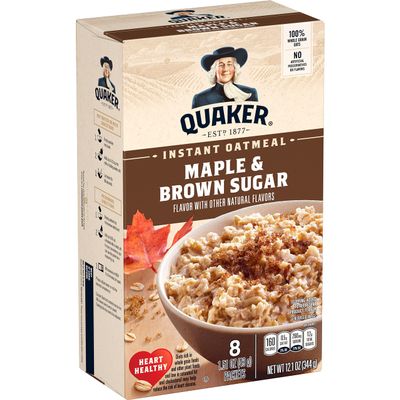 Quaker Instant Oatmeal, Maple & Brown Sugar, 1.51 Oz (Pack of 8) - USA