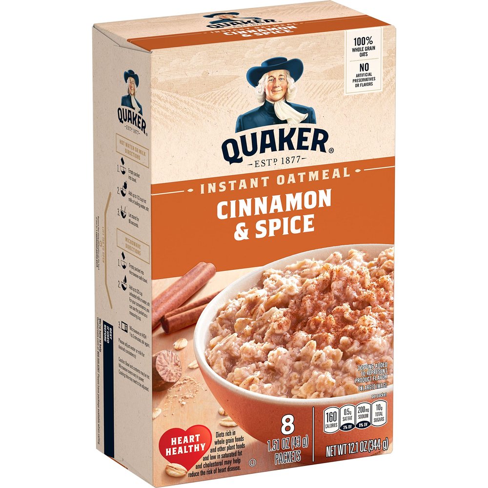 Grehge Oatmeal, Cinnamon & Spice, 1.51oz Packets (8 Pack)