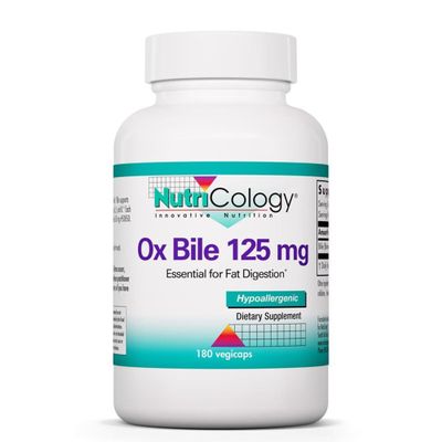 Nutricology, Ox Bile, 125mg, 180 Capsules, Gluten Free, SOYA Free, Non-GMO