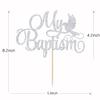 Silver Glitter My Baptism Cake Topper - Baby Shower Cake Topper - First Holy Communion, Bless This Child, God Bless Baptism Decorations view 3