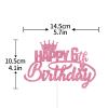 Happy 6th Birthday Cake Topper,Rose Pink Glitter Cake Decorations with Crown ,Six Years Old Birthday Party Supplies,Happy Birthday Cake Pick for Little Princess view 2