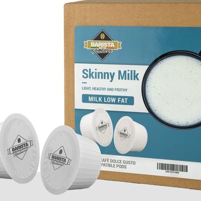 Barista Italiano - Skinny Milk Pods - 60 Pods Compatible with Dolce Gusto* machines (MILK LOW FAT, NO SUGAR ADDED, 60 Capsules, 60 Servings)
