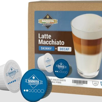 Barista Italiano - Skinny & Decaf - Latte Macchiato - 80 Pods Compatible with Dolce Gusto* machines (80 Capsules, 40 Servings)