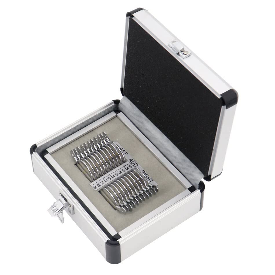22PCS The Most Popular Optical Equipments Progressive Trial Lens Set Aluminium Tray And Case Ophthalmic (Color : Gold)