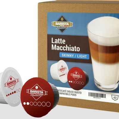 Barista Italiano - Skinny Latte Macchiato - 80 Pods Compatible with Dolce Gusto* machines (80 Capsules, 40 Servings)
