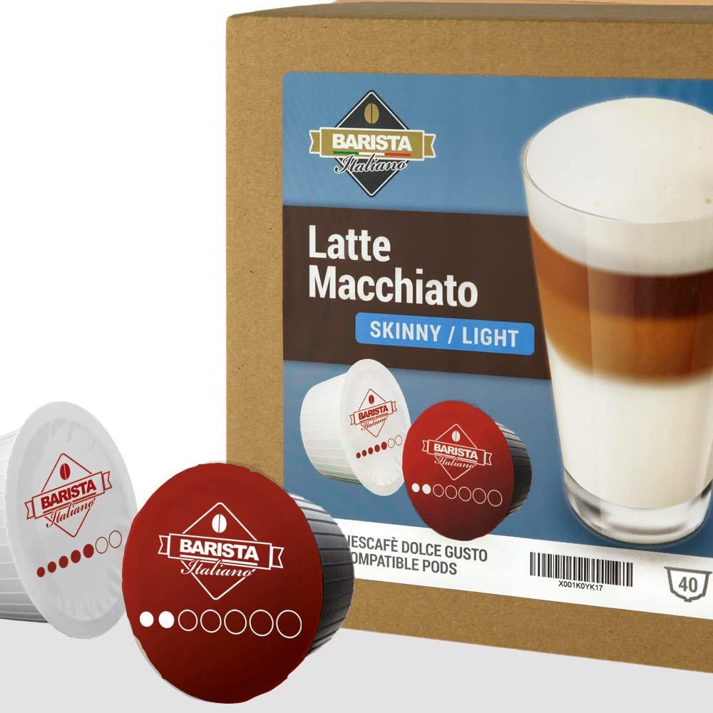 Barista Italiano - Skinny Latte Macchiato - 80 Pods Compatible with Dolce Gusto* machines (80 Capsules, 40 Servings)