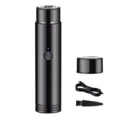 ISAKEN Mini Electric Shaver, Portable Electric Razor for Men, Rechargeable Electric Rotary Razor Wet and Dry Use Pocket Face Shaver for Home Travel (Black)