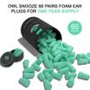 Ear Plugs for Sleeping The Best Noise Cancelling Ear Plugs for Sleeping by Owl Snooze 60 Pairs 38dB Highest SNR, New & Upgraded Reusable & Custom fit Super Soft Foam Earplugs (Green) view 2