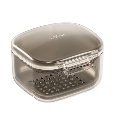 YGMXZL Denture Bath Box,Cleaning Teeth Boxs,Denture Retainer Care Cleaner Cup Container for Travel Soaking and Cleaning Dentures (Black)