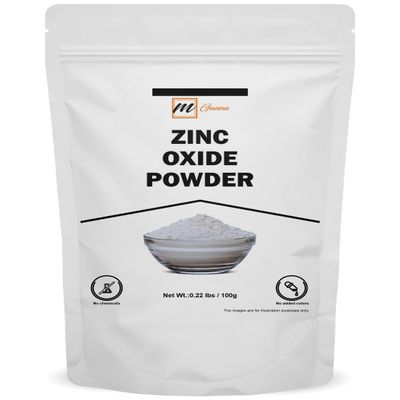 mGanna 100% Natural Zinc Oxide Powder 0.22 lbs / 100 g Non-Nano and Uncoated for Cosmetic formulations