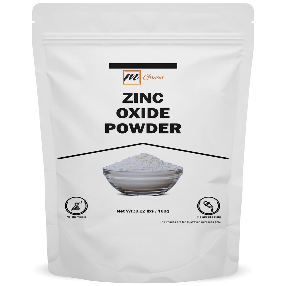 mGanna 100% Natural Zinc Oxide Powder 0.22 lbs / 100 g Non-Nano and Uncoated for Cosmetic formulations