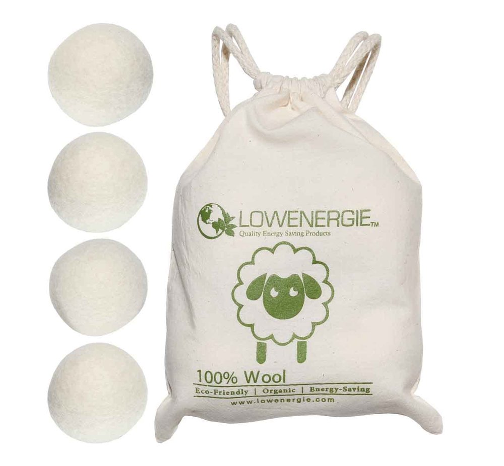 Wool Dryer Balls XL Fragrance Free Eco Friendly Tumble Dryer Clothes Softener (4 Pack)