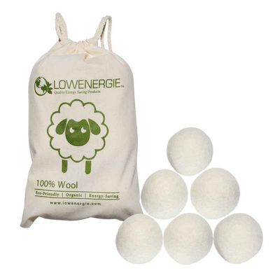 Wool Dryer Balls XL Fragrance Free Eco Friendly Tumble Dryer Clothes Softener (6 Pack)