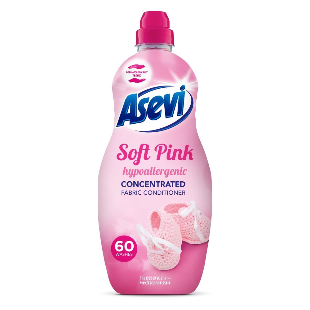 Asevi Fabric Conditioner, Laundry Conditioner, Liquid Fabric Conditioner, 1.38L, 60 Washes, Pink