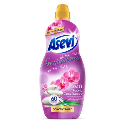 Asevi Sensations Fabric Conditioner, Laundry Conditioner, Liquid Fabric Conditioner, 1320ML, 60 Washes, Zen