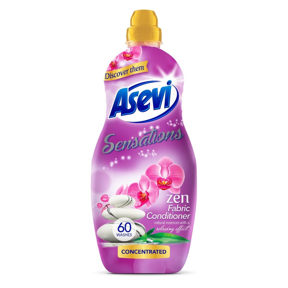 Asevi Sensations Fabric Conditioner, Laundry Conditioner, Liquid Fabric Conditioner, 1320ML, 60 Washes, Zen