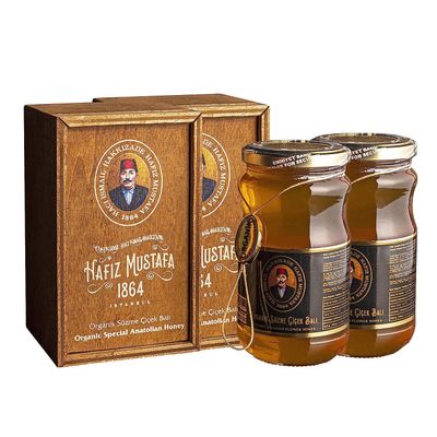 Hafiz Mustafa 1864 Istanbul, Turkish Delight, Raw, Pure Strained Flower Honey in Jar, Gift Ideas for Birthday