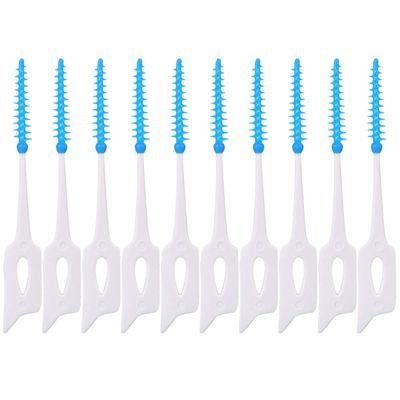 Dental Floss Picks with Mint Flavour, 64 Pieces, Soft Interdental Brushes
