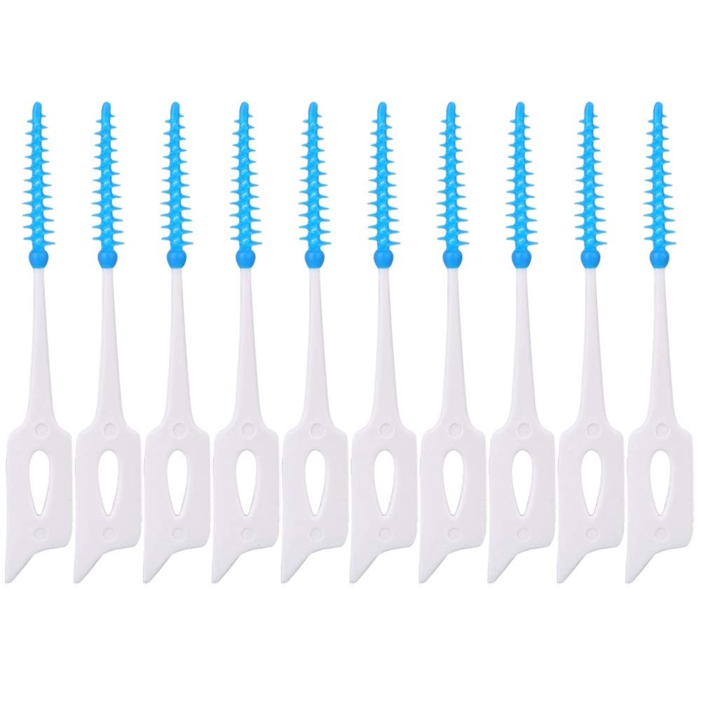 Dental Floss Picks with Mint Flavour, 64 Pieces, Soft Interdental Brushes
