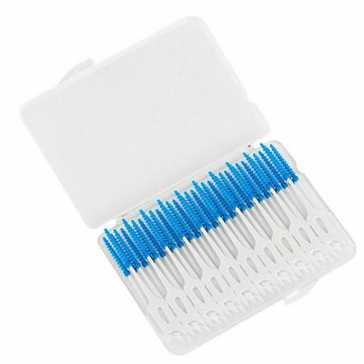 HoitoDeals Blue Interdental Clean Teeth Floss Sticks Tooth Brush For Toothpick Dental Care (40Pcs)